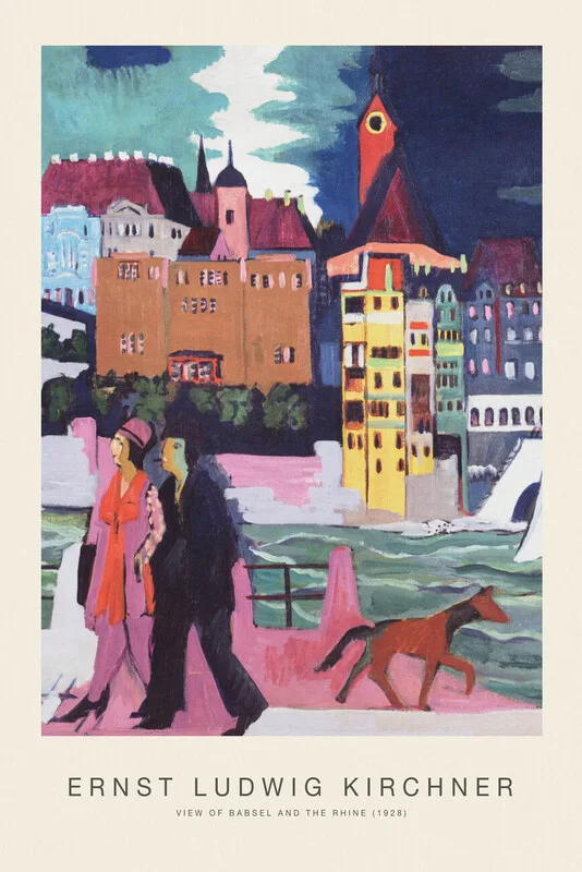 Poster View of Basel & The Rhine (Special Edition Cityscape) - Ernst Ludwig Kirchner