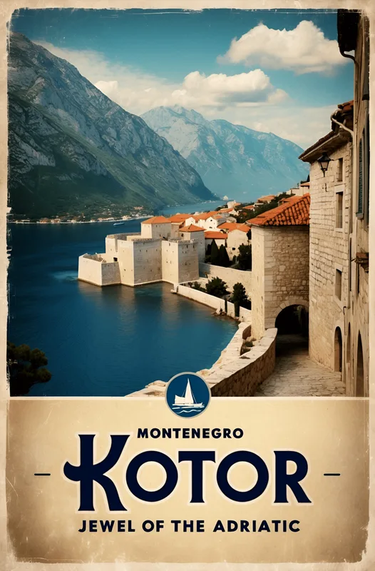 Poster Kotor Vintage Poster – Adriatic Coastal Art Print