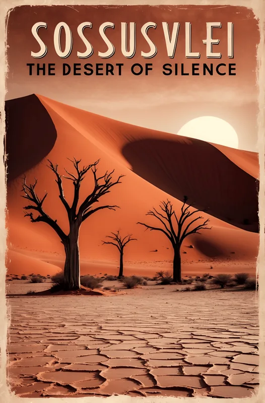 Poster Sossusvlei Vintage Travel Poster – Namibia’s Desert Oasis